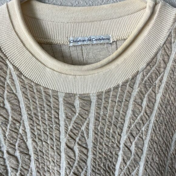 Vtg 3d knit roll neck sweater small cotton blend - Picture 2 of 7